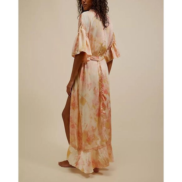 FREE PEOPLE Moonbeams Washed Robe / Sweet Combo Kimono Pajama Set size M - Picture 3 of 15